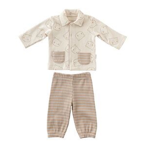 Andywawa Girls  Striped Bear Formal Outfit, Beige